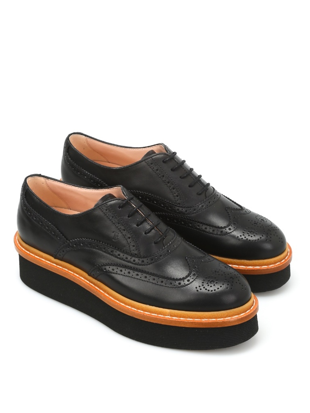 TOD'S Women's Wedge leather Oxford brogue-size 38.5 EU